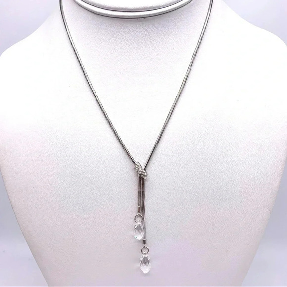 Swarovski Gillian Crystal Silver Lariat Necklace - Picture 1 of 3